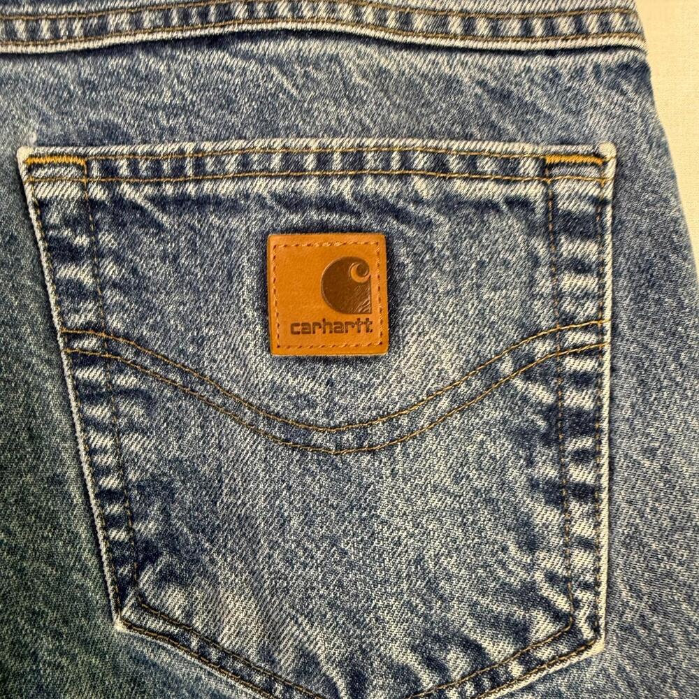 Carhartt Jeans Men’s 42X32 Blue Cotton Denim Straight Leg Jean - Picture 3 of 7